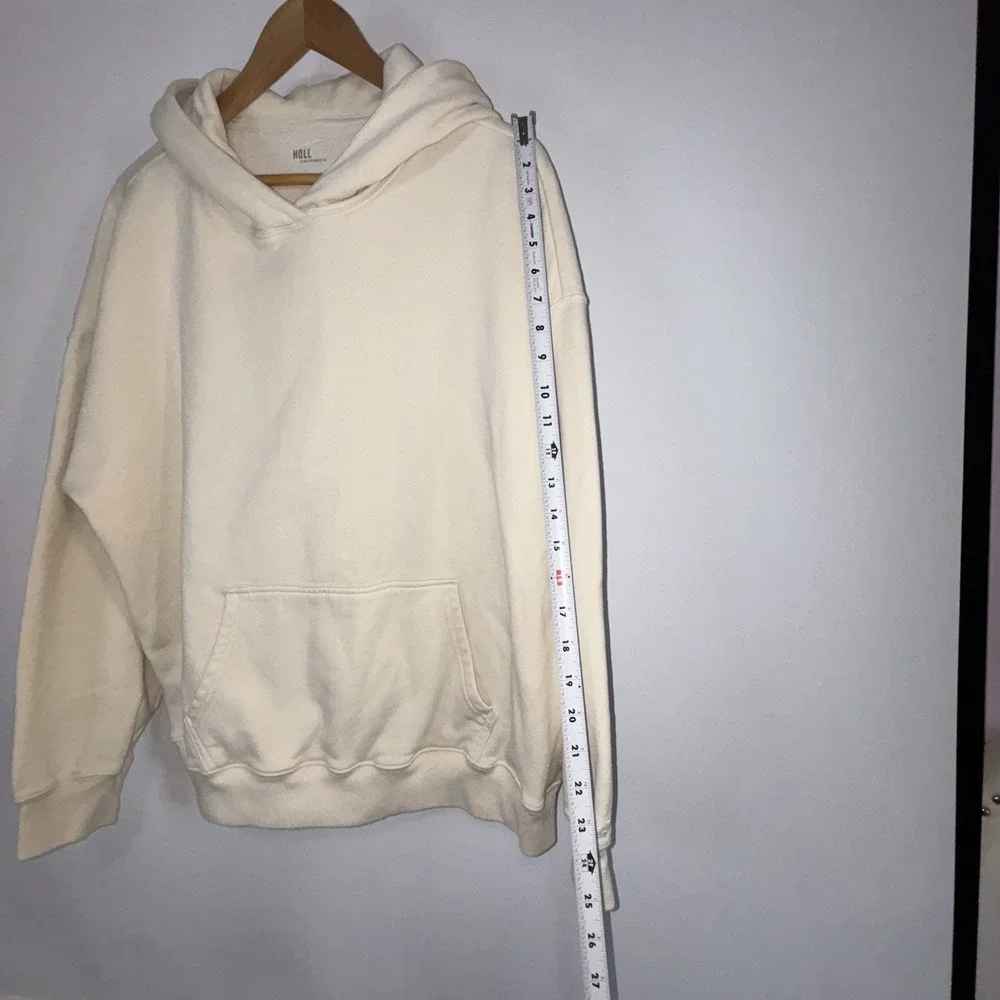 Hollister California Cream Oversized Pullover Hoodie Size Large